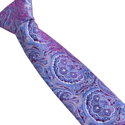 Magenta intricate paisley tie